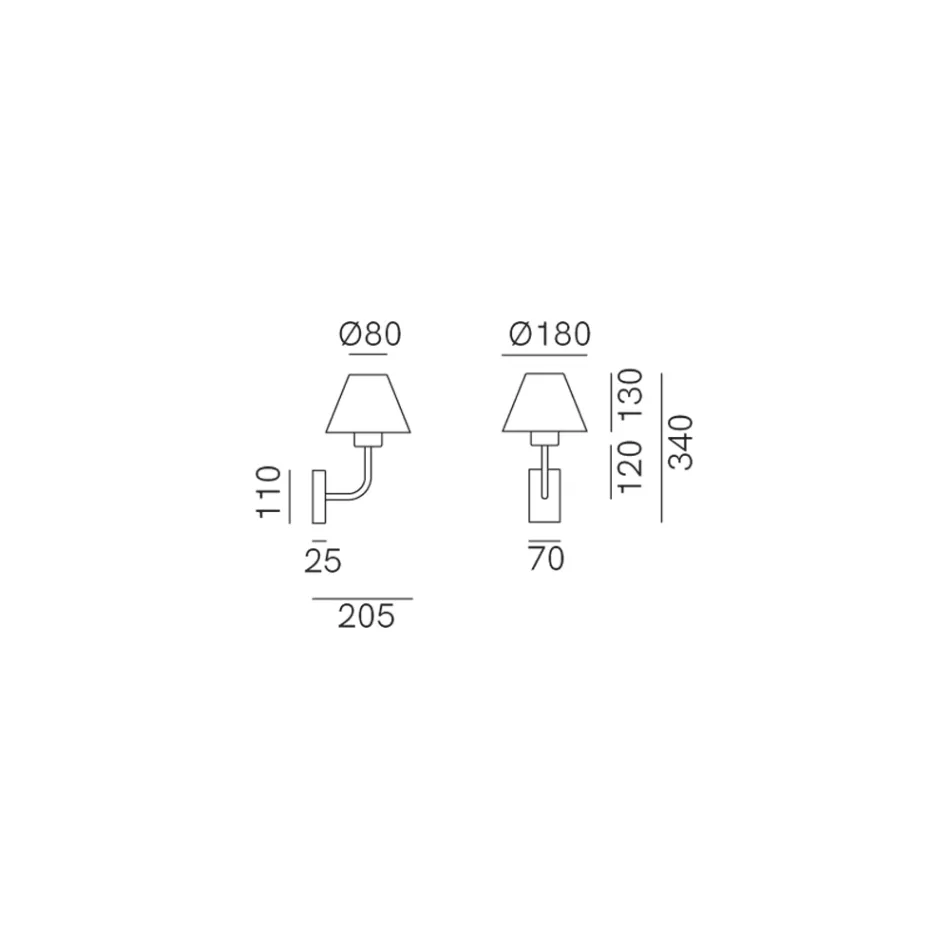 Utomhusvägglampa i mässing och koppar Tillverkad i Italien - Svärd Viadurini
