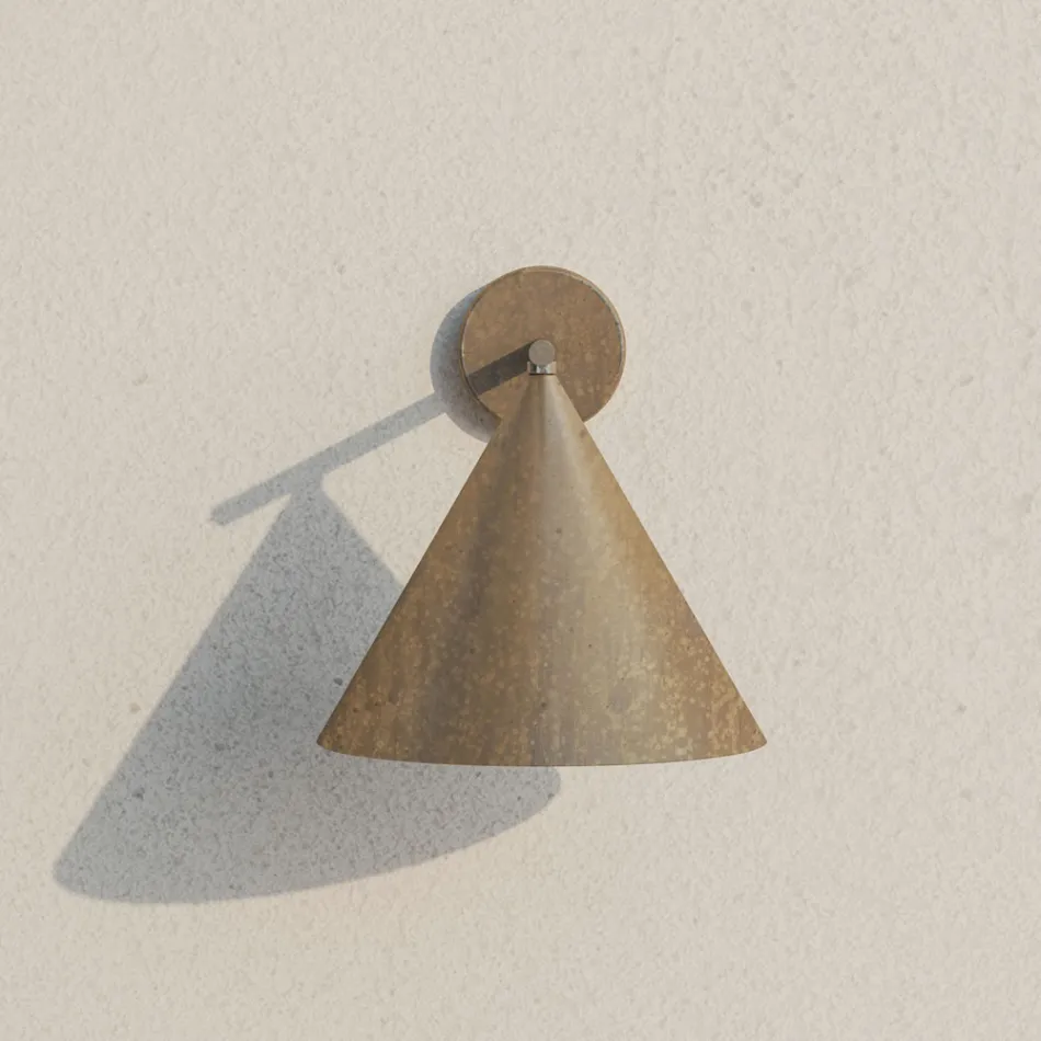 Utomhusvägglampa i mässing och glas Tillverkad i Italien - Regn Viadurini