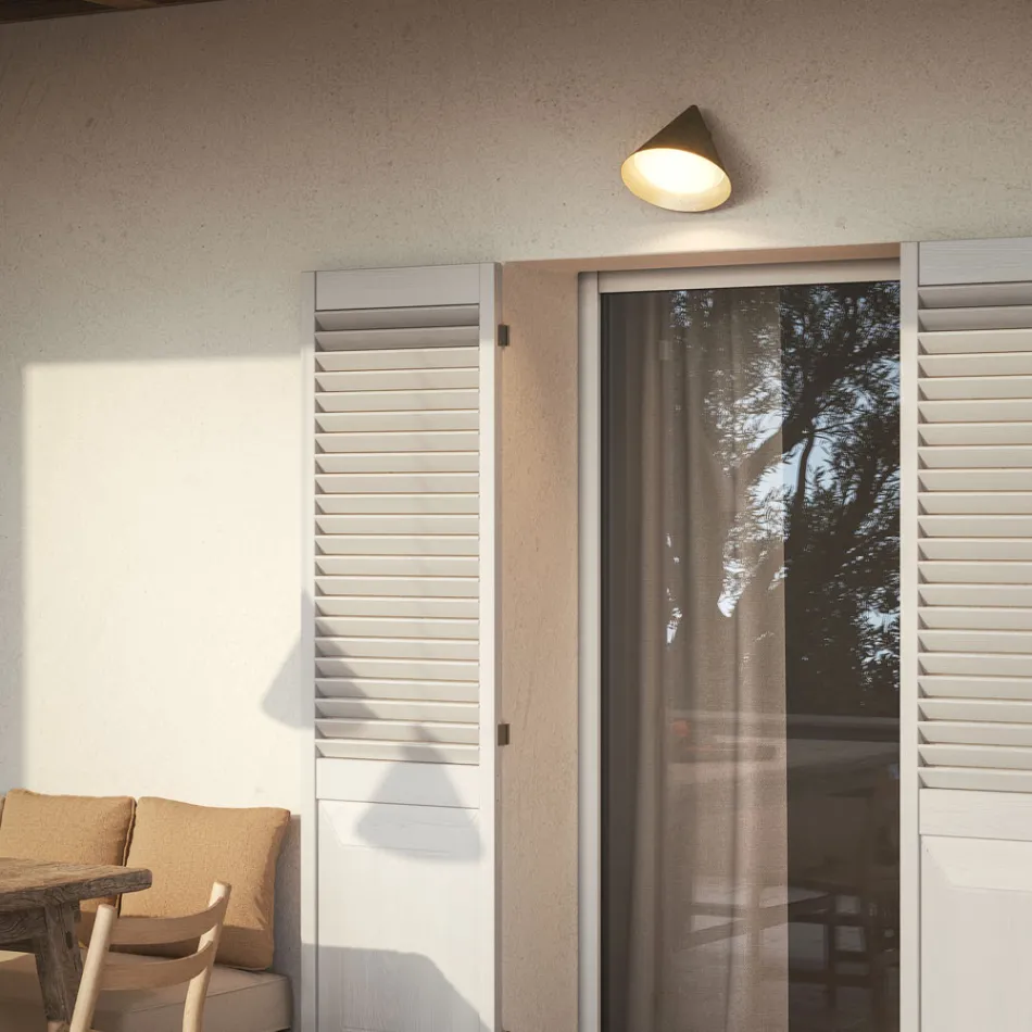 Utomhusvägglampa i glas och mässing Tillverkad i Italien - Regn Viadurini