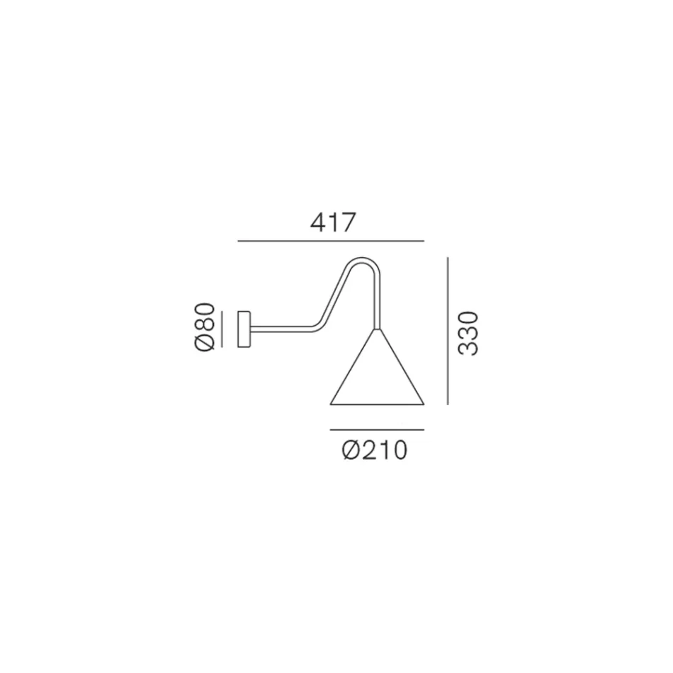 Vägglampa inomhus i grafen Tillverkad i Italien - Regn Viadurini