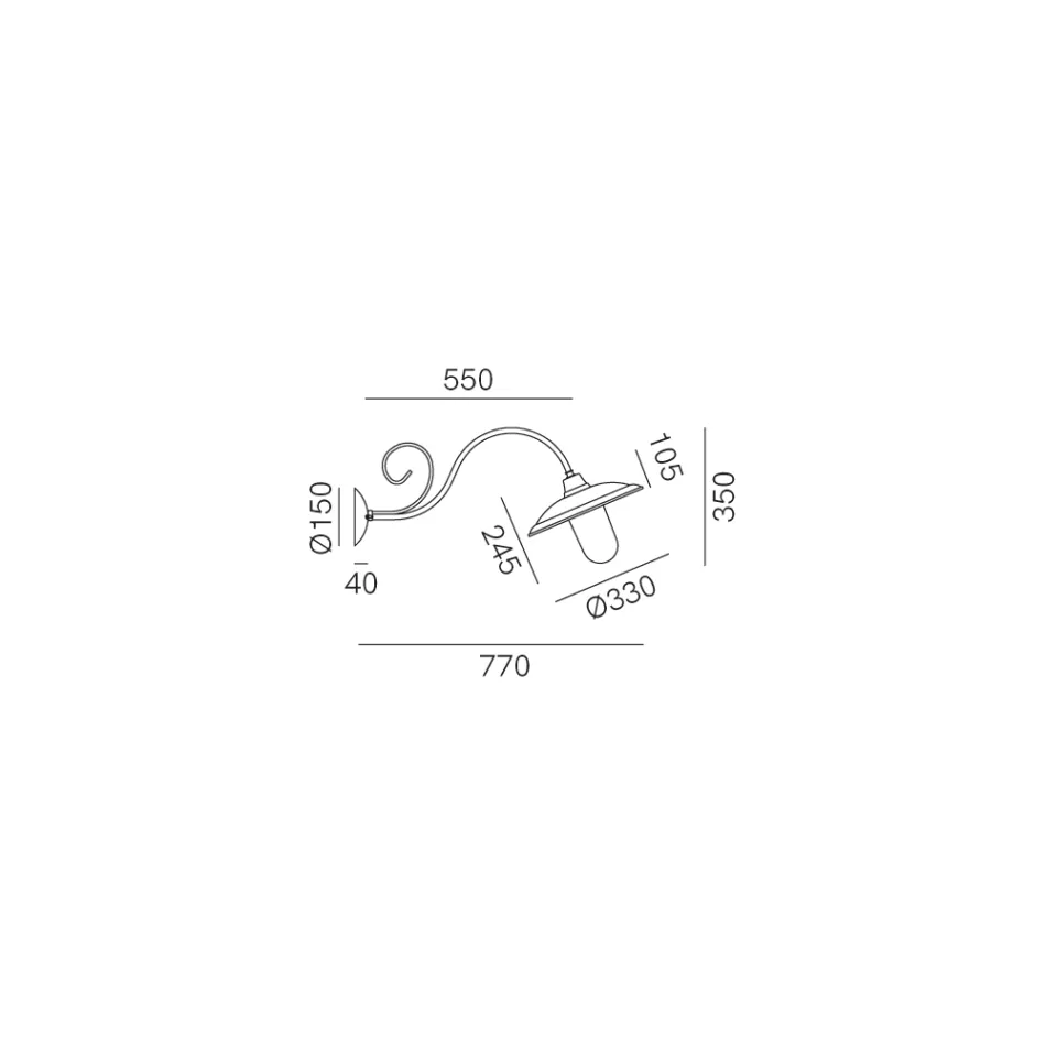 Väggapplikationer i mässing, koppar och glas i Italien - Chiocciola Viadurini