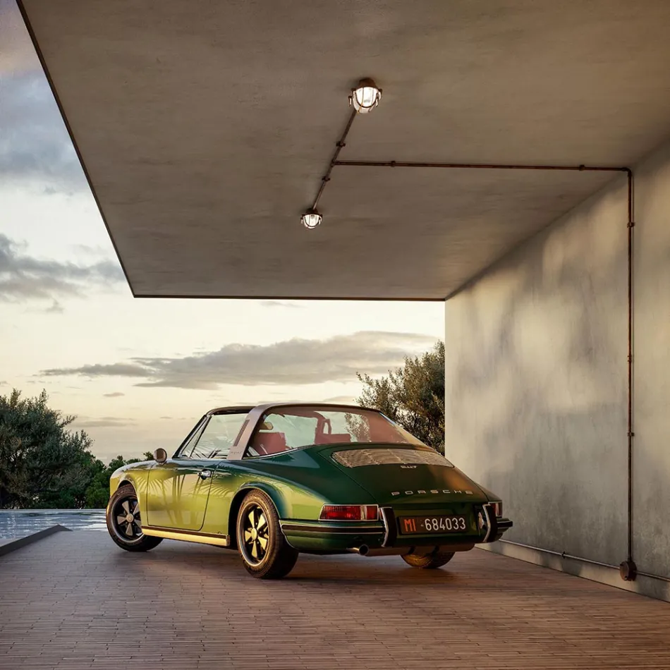 Oval vägglampa med mässingsbur Tillverkad i Italien - Båt Viadurini