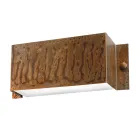 Rektangulär vägglampa i koppar och LED tillverkad i Italien - Exempel Viadurini