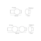 Vägg- eller taklampa i aluminium och vitblåst glaslampa - Alma Viadurini