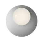 Vägg- eller taklampa i aluminium, metall och vit glaslampa - Luma Viadurini