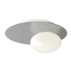 Vägg- eller taklampa i aluminium, metall och vit glaslampa - Luma Viadurini