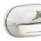 Horisontell utomhusvägglampa i keramiska handmålade blommor - Brindisi Viadurini