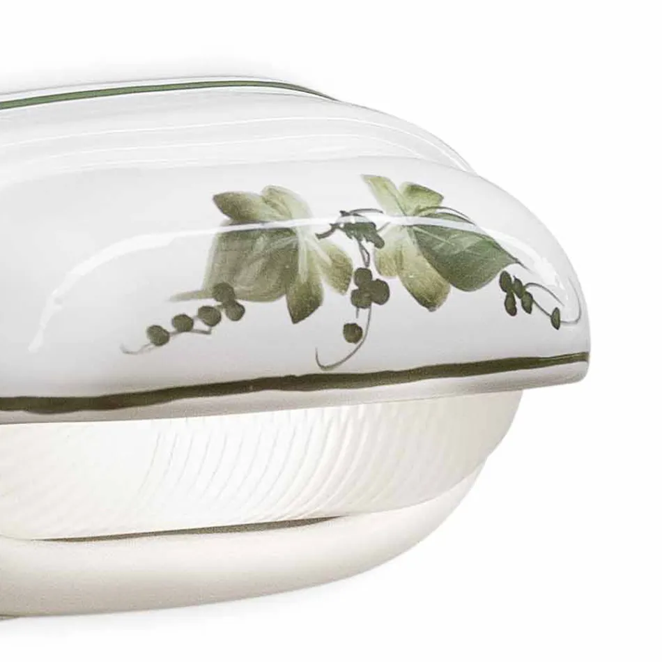 Horisontell utomhusvägglampa i keramiska handmålade blommor - Brindisi Viadurini