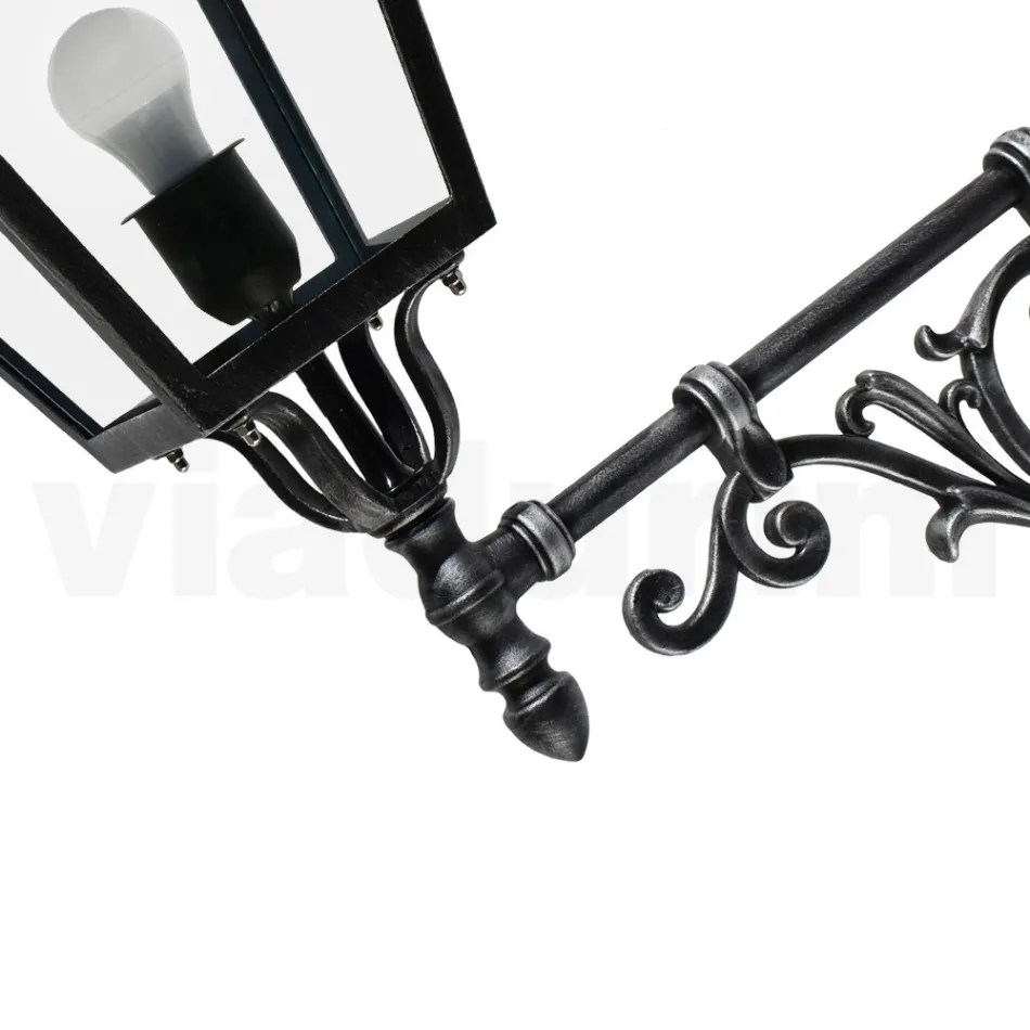 Utomhusvägglampa i aluminium och glas Made in Italy Vintage - Bonaria Viadurini