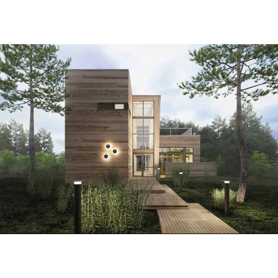 Vägglampa för modernt exteriör i koppar Tillverkad i Italien - Pasdedeux Aldo Bernardi Viadurini