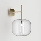 Raffinerad vägglampa i blåst Pyrexglas och metall tillverkad i Italien - Donatina Viadurini