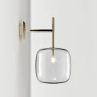 Raffinerad vägglampa i blåst Pyrexglas och metall tillverkad i Italien - Donatina Viadurini