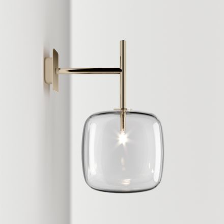 Raffinerad vägglampa i blåst Pyrexglas och metall tillverkad i Italien - Donatina Viadurini