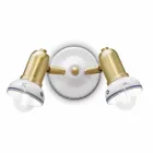 Rund vägglampa 2 strålkastare i mässing och handmålad keramik - Savona Viadurini