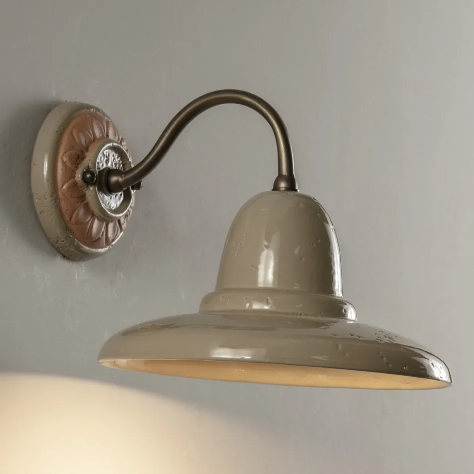 Rund Artisan Garden Applique i Galestro Made in Italy - Toscot Spoleto Viadurini