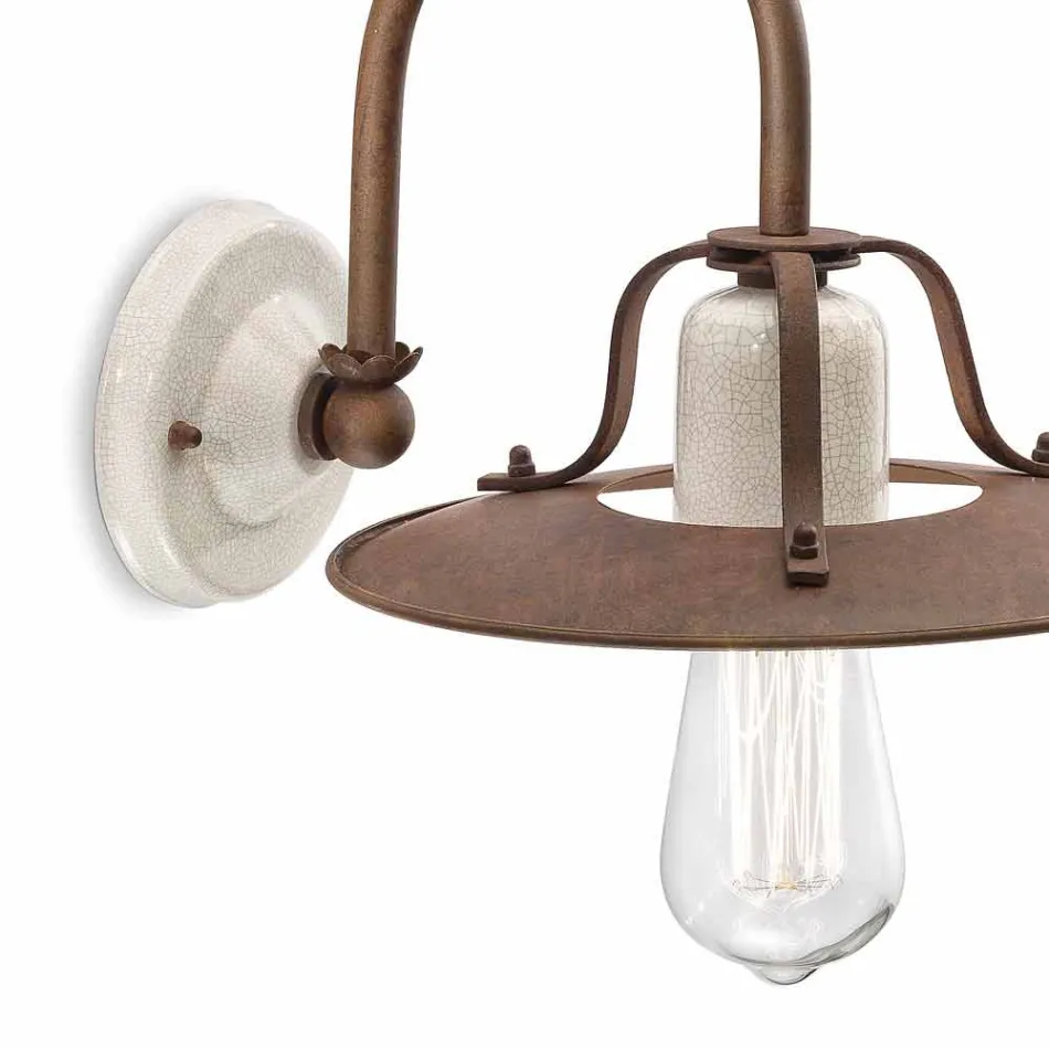 Applikationer industriell stil metall och keramik Ferroluce Viadurini