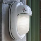 Vertikal utomhusvägglampa i keramiska handmålade blommor - Brindisi Viadurini