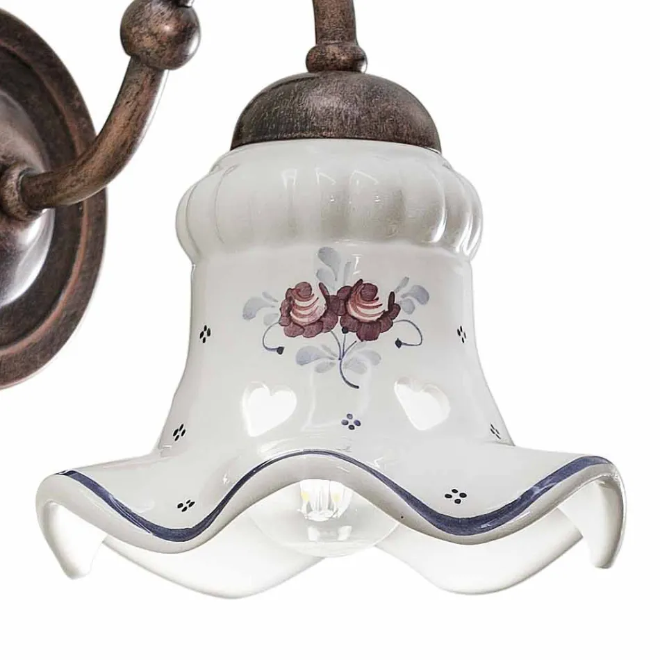 Vintage järn och keramik Handgjord applikation och handdekorerad - Chieti Viadurini