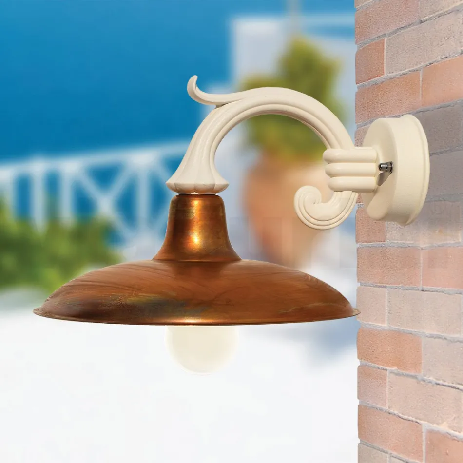 Vintage trädgårdsapplikation i aluminium och mässing Tillverkad i Italien - Adela Viadurini