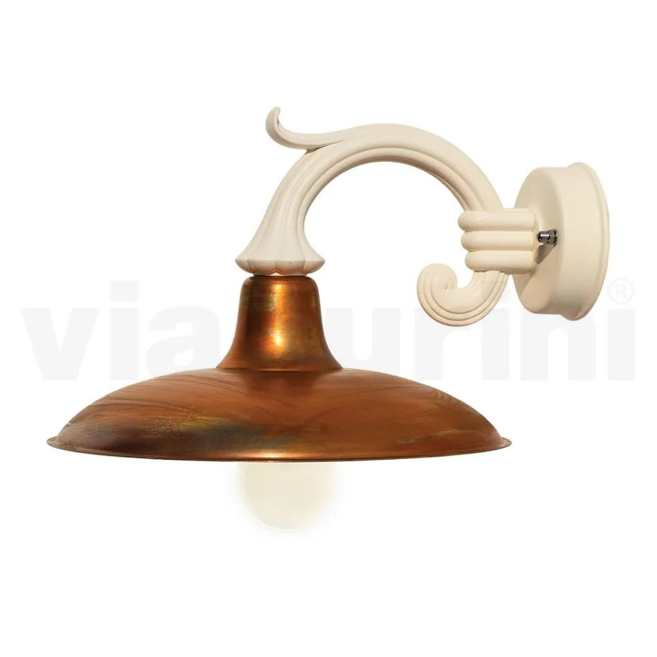 Vintage trädgårdsapplikation i aluminium och mässing Tillverkad i Italien - Adela Viadurini