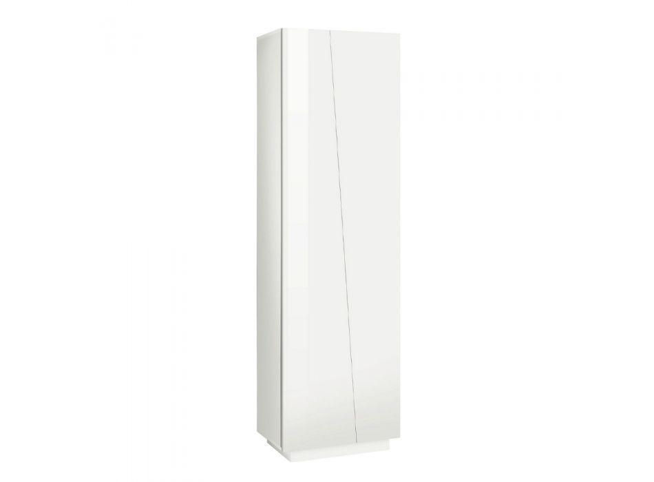 2-dörrars garderob i hållbart vitt eller skiffermelaminträ - Joris Viadurini