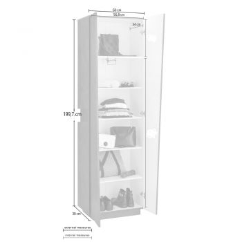 2-dörrars garderob i hållbart vitt eller skiffermelaminträ - Joris