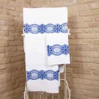 Italiensk handgjord handduk med handgjord bomullstryck - varumärken Viadurini