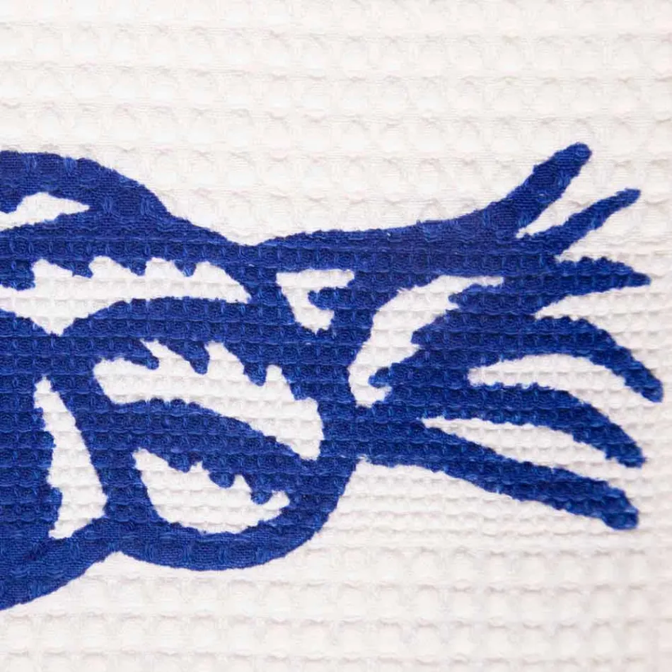 Handduk av handgjord tryckt bomull i en bit tillverkad i Italien - märken Viadurini