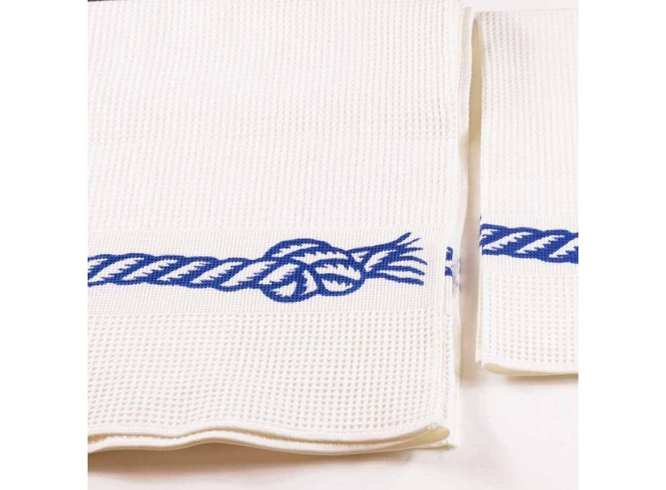 Handduk av handgjord tryckt bomull i en bit tillverkad i Italien - märken Viadurini