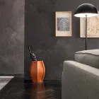 Audrey paraply står med modern design i läder, tillverkad i Italien Viadurini