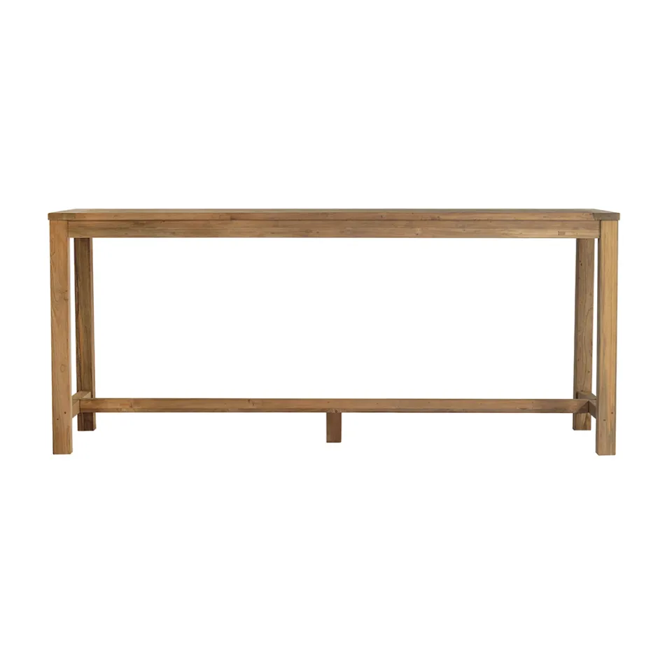 Bardisk utomhus 250x70 cm Tillverkad av återvunnen teak - Utsikt Viadurini