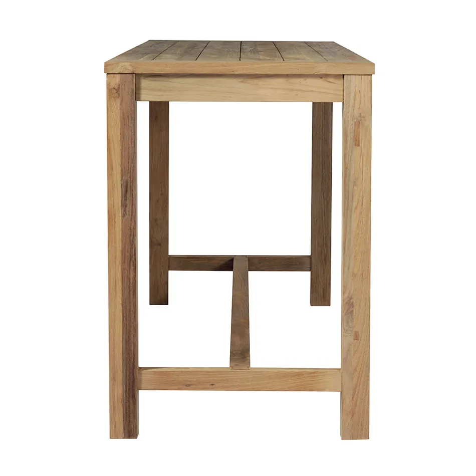 Bardisk utomhus 250x70 cm Tillverkad av återvunnen teak - Utsikt Viadurini