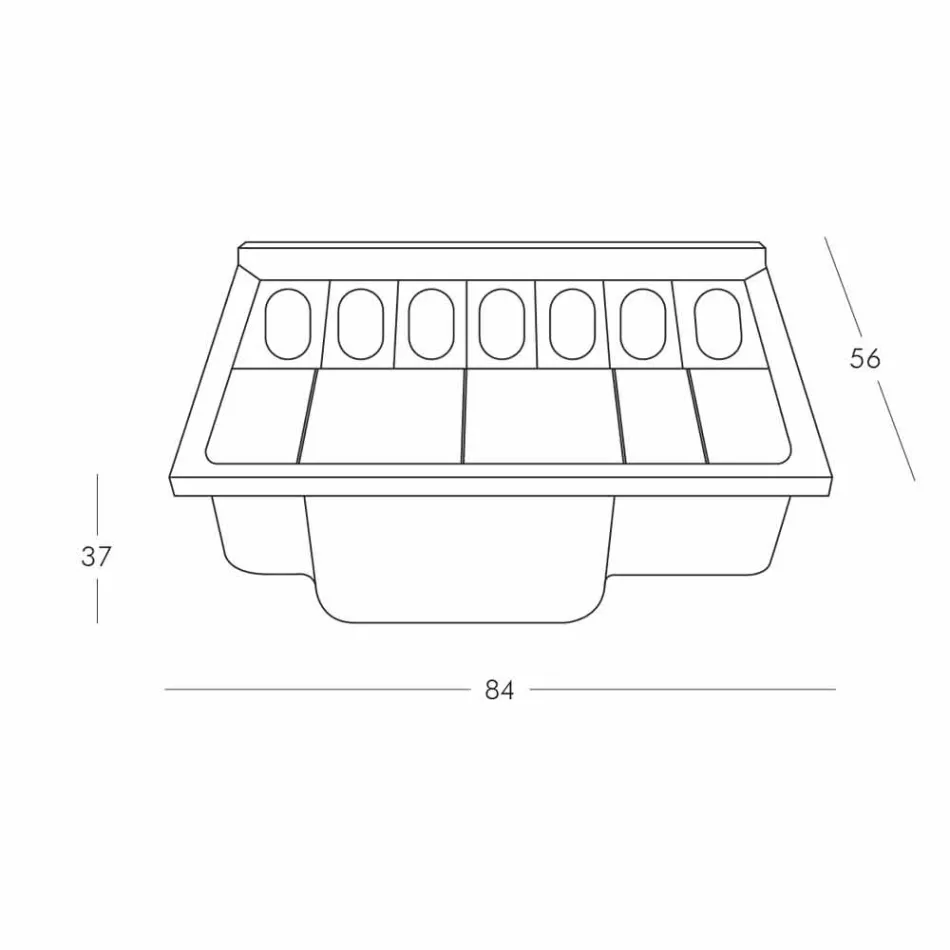 Moderna stil bar disk Slide Break Line ljus tillverkad i Italien Viadurini