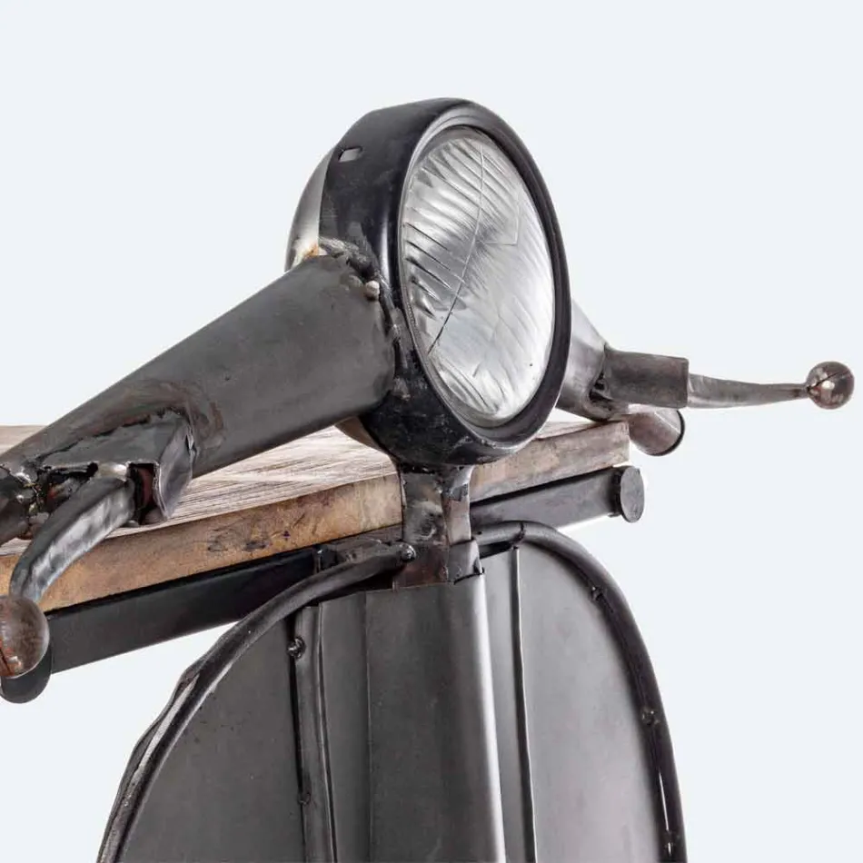 Barkonsol i mangoträ och Vespa i stål av modern design - sjalot Viadurini