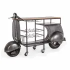 Barkonsol i mangoträ och Vespa i stål av modern design - sjalot Viadurini