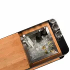 Modern mobilstång på hjuldesign med trä- och stålbord - Giancalliope Viadurini