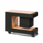 Modern mobilstång på hjuldesign med trä- och stålbord - Giancalliope Viadurini