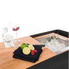 Modern mobilstång på hjuldesign med trä- och stålbord - Giancalliope Viadurini