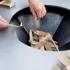 Med kokplatta och vedhållare - Giorgione Viadurini