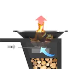 Med kokplatta och vedhållare - Giorgione Viadurini