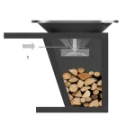 Med kokplatta och vedhållare - Giorgione Viadurini