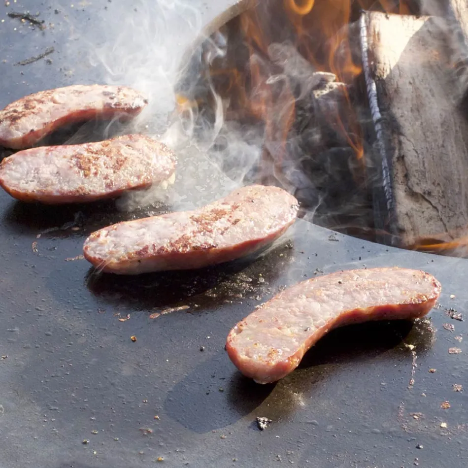 Träbrännbarbecue med kokplatta och vedhållaravdelning - Ferran Viadurini