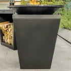 Träbrännbarbecue med kokplatta och vedhållaravdelning - Ferran Viadurini