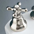 3-håls bidéblandare avlopp Intern leverans Handgjord mässing - Ercolina Viadurini