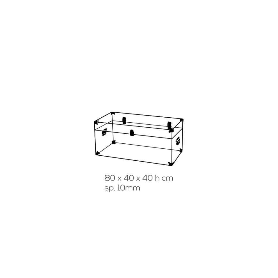 Designstam i transparent akrylkristall och modernt stål - Dante Viadurini