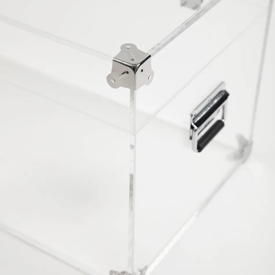 Designstam i transparent akrylkristall och modernt stål - Dante Viadurini