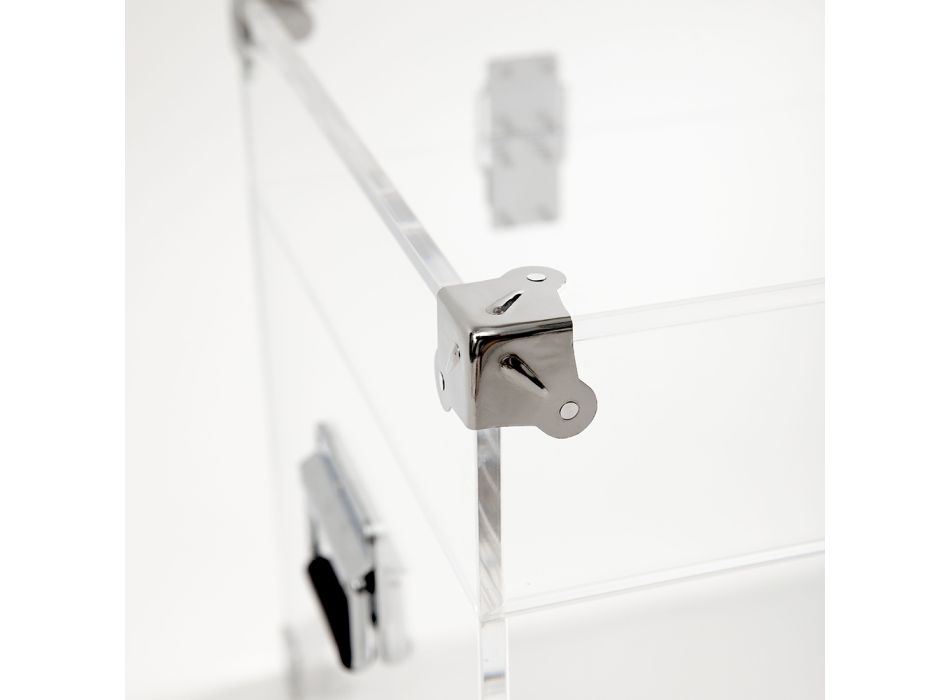 Designstam i transparent akrylkristall och modernt stål - Dante Viadurini