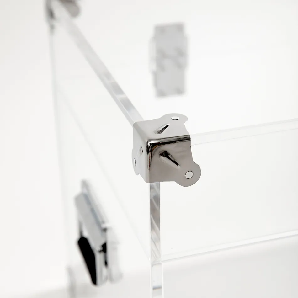 Designstam i transparent akrylkristall och modernt stål - Dante Viadurini