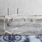 Designstam i transparent akrylkristall och modernt stål - Dante Viadurini