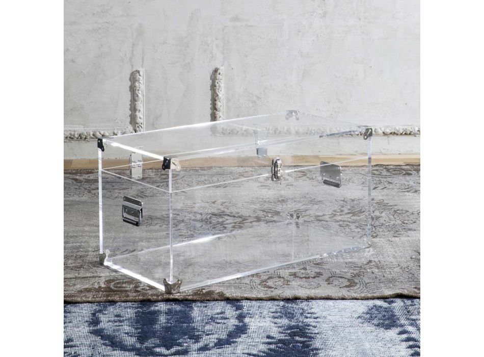 Designstam i transparent akrylkristall och modernt stål - Dante Viadurini